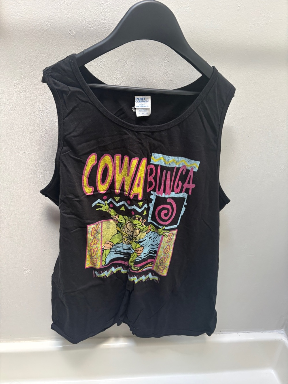 Port & Company Black 'Cowabunga' Graphic Tank Top
